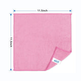 HOMEXCEL Pink Microfiber Cleaning Cloth, 50 Pack Cleaning Towels for Kitchen, Lint Free, Scratch-Free, Highly Absorbent, and Reusable Cleaning Rags for House, Window and Glass, Cars, 11.5 X11.5 inch