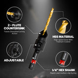 EZARC Countersink Drill Bit Set, 12 PCS Counter Sink Drill Bit Adjustable, #4, #6, #8, #10, #12, Magnetic Extension bit Holder for Woodworking with Storage Box