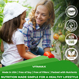 Vitamax Super Fruit and Vegetable Supplements – Whole Superfood Vitamins & Minerals – 90 Veggie and 90 Fruit Capsules for Women, Men, and Kids - Soy Free – Made in The USA