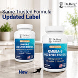 Dr. Berg Omega-3 Cod Liver Fish Oil 60 Softgels – Wild-Caught Icelandic Cod – Omega 3 EPA & DHA – Heart, Brain, Immune & Eye Support* – Lemon Flavor – 4X Lab-Tested – Non-GMO, No Fillers