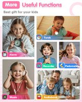 Kids Waterproof Smart Watch Girls Toys Age 6-8, Kids Watch with 32 Games Dual Camera HD TouchScreen Music Habit Tracking Alarm Pedometer Christmas Birthday Gifts Ideas for Girls 3-12 Year Old(Pink)