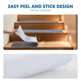 Stair Treads for Wooden Steps Indoor, 8" X 30" Non Slip Carpet Stair Treads with Reusable Adhesive for Kids Elders and Dogs, Surface Polyester TPR Backing Stair Rugs, 4 Pack Stair Rugs Dark Grey