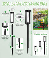 BITPOTT Bright Solar Pathway Lights, 2 Pack Solar Lights Outdoor Waterproof IP65, Auto On/Off Path Landscape Lighting, Long Lasting Outdoor Light for Yard Garden Walkway Landscape Lawn Patio Lighting
