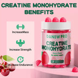 DANEW Pro Creatine Monohydrate Gummies 5000mg for Men & Women, Creatine Monohydrate for Muscle Strength, Muscle Builder, Energy Boost, Pre-Workout Supplement(120 Count)-Cherry Flavor