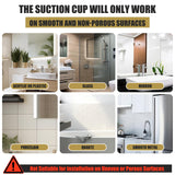 BKV Suction Cup Hooks for Shower,Heavy Duty Shower Hooks for Bathroom Wall,Glass Windows,Smooth Doors to Hang Towels,Robes,Coat,Reusable Suction Cup Wreath Hanger for Christmas Wreaths-Black(4 Pack)