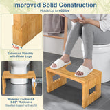 KingPavonini Bamboo Toilet Stool Squat 7in & 9in Heights Adjustable, Foldable Poop Stool for Adult, Potty Stool for Bathroom with Non-Slip Grooves Portable, Space-Saving, 400 lbs Capacity