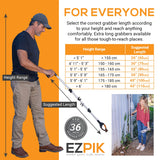 EZPIK Pro 36" Flexible Folding Grabber Tool for Elderly + Magnets, Reacher for Disabled & Seniors Heavy Duty Rotating Grippers for Reaching Underneath, Trash Grabbers & Pickers for Mobility