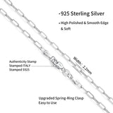 BLThing Silver Bracelets for Women 3mm Sterling Silver Paperclip Bracelet