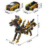 Gkiozu Transforming Dinosaur Toys, 2 in 1 Magnetic Cars Collision Transform into Dino Toys, for Boys Girls Toy Age 2-12, Christmas Birthday Gift(Golden Dragon)