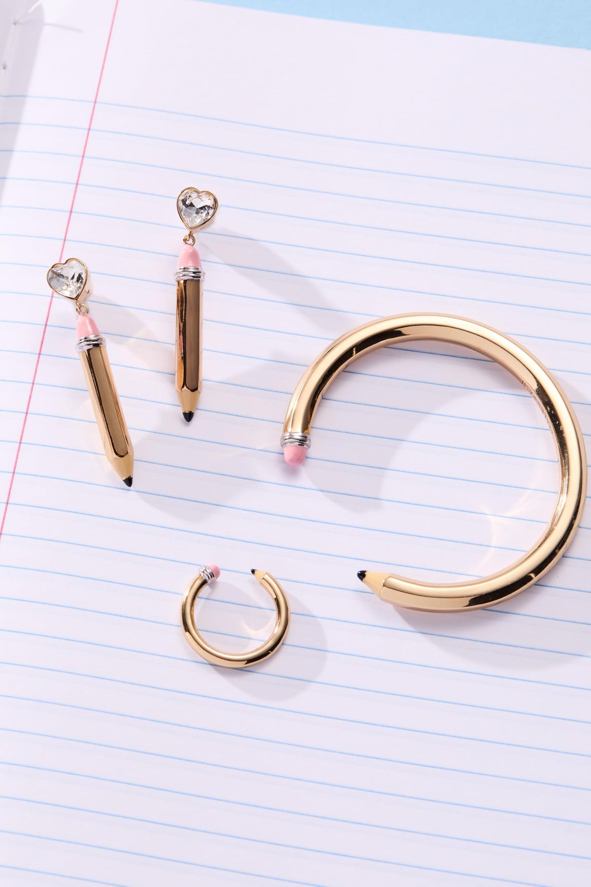Alex and Ani Open Pencil Ring - Two Tone Nickel-Free Design, Cute Adjustable Ring, Fits Size 7, Unique School-Day Fashion for Women