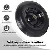 (2-PACK) 4.80/4.00-8" Tire and Wheel - Universal Fit 16" Flat Free Solid Wheelbarrow Tires with 3" Hub and 5/8" Bearings – Extra Adapter kit includes 3/4" Ball Bearings, 1" and 1/2" Nylon Spacers