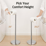 KES Toilet Paper Holder Free Standing 26" H (Taller Version), Toilet Paper Holder Stand with Weighted Base for Bathroom, Rustproof 18/8 Stainless Steel Polished Finish, BPH283S66