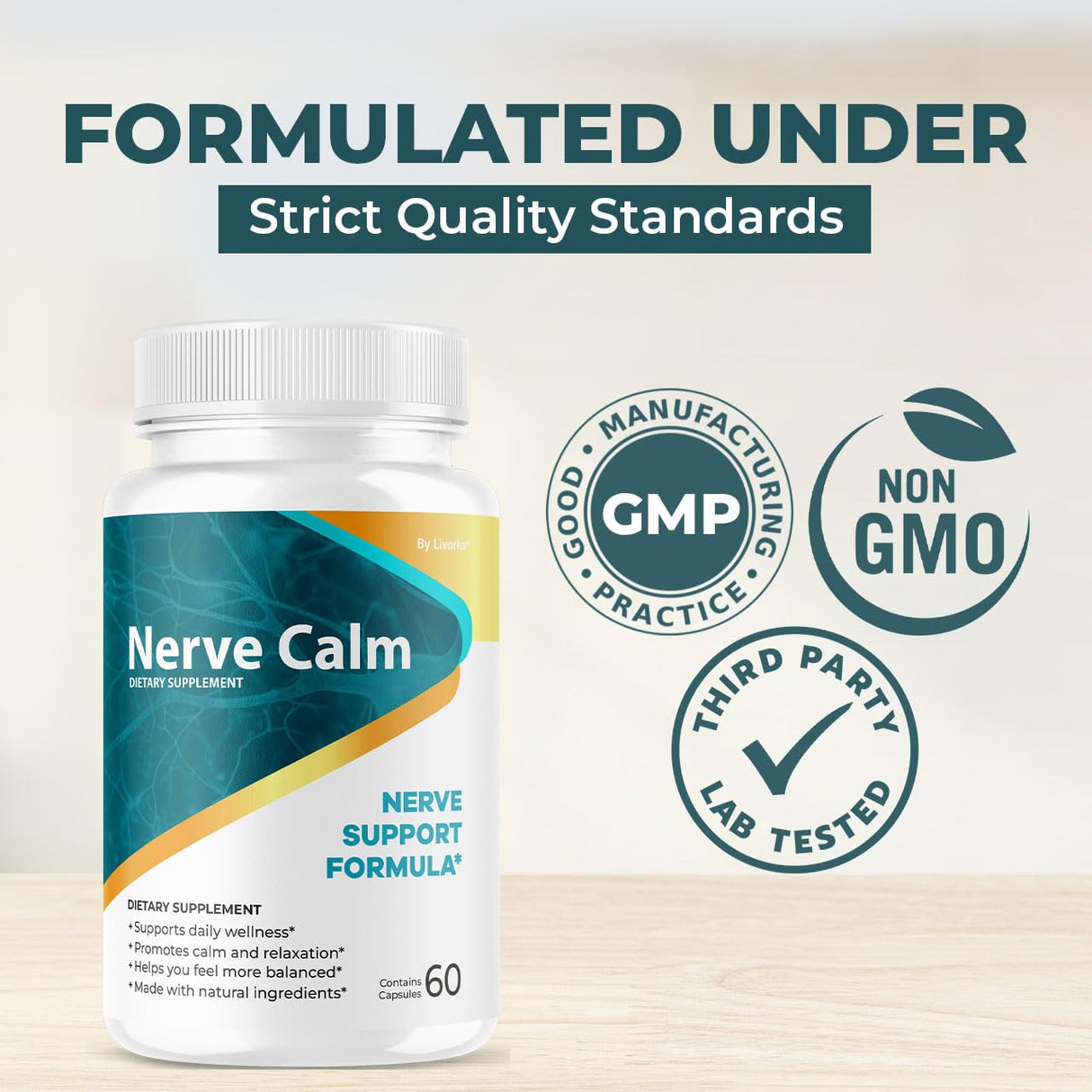 (3 Pack) Nerve Calm Capsules - Official NerveCalm Premium Formula Supplement Pills, Advanced Support Formula for Wellness & Overall Health, All Natural Nerve Calm Reviews, 90 Capsules for 3 Months