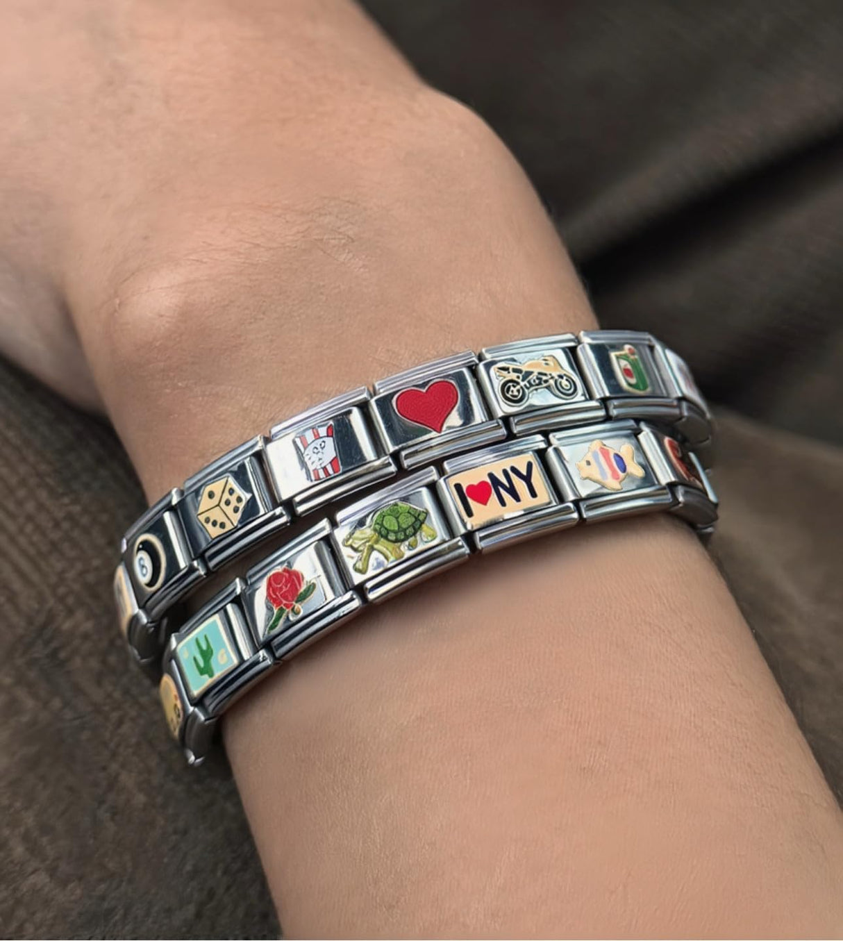 2CUTECHARMZ Complete Italian Charm Bracelets, Multiple Styles (Rebel)