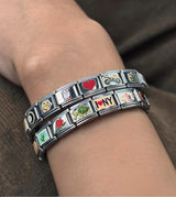 2CUTECHARMZ Complete Italian Charm Bracelets, Multiple Styles (Rebel)
