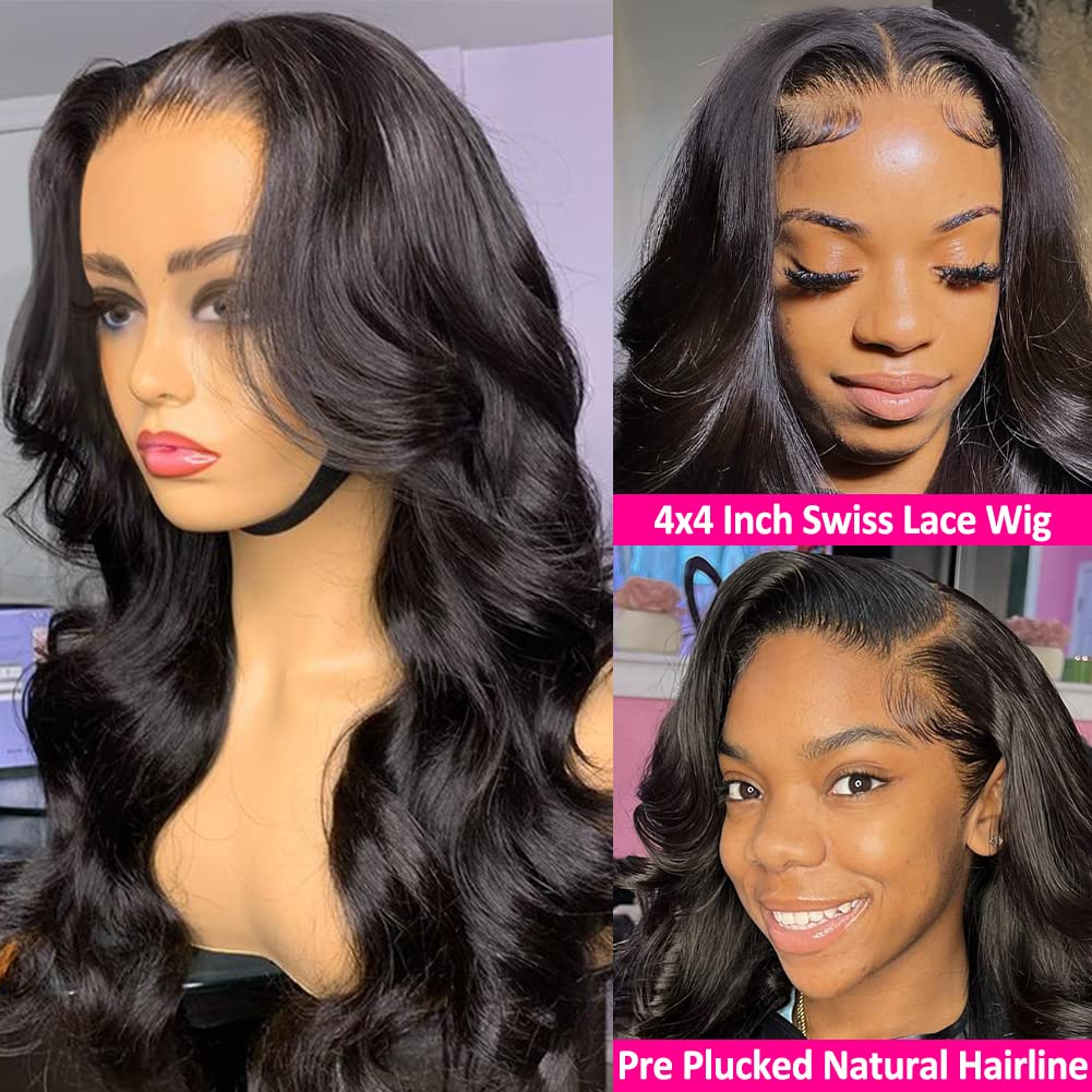 Hedy 220% Density Lace Front Wigs Human Hair Wigs for Black Women Pre Plucked with Baby Hair Body Wave Glueless 10A Lace Closure Wigs Human Hair Natural Color 22 Inch