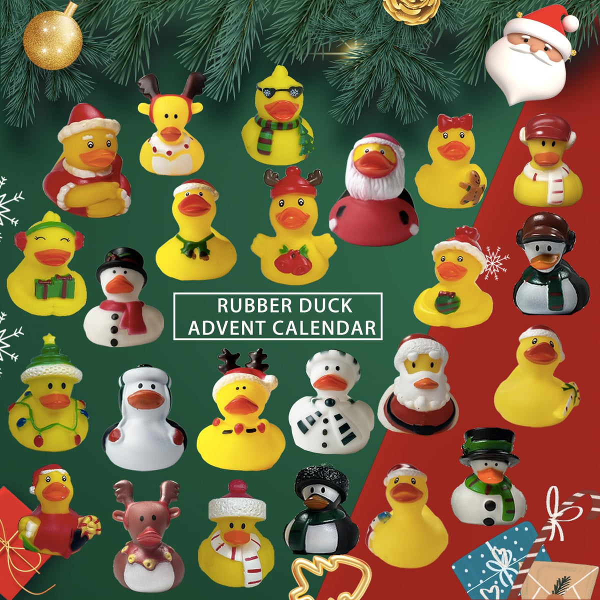 SQZUWIT 2026 Christmas Advent Calendar Rubber Ducks 24 Days Kids Gift