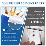 MUUPEG Cooler Hinges Replacement Kit Compatible with Igloo, 4 Cooler Hinge and 2 Latch and 22 Screws, Repair and Replace Cooler Parts with Box