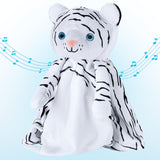 Love By Emi Sleep Soother White Noise with Heartbeat Tiger Plush & Lullaby, 4-in-1 Sound Machine, Security Blanket, Pacifier Holder, Baby Gift Registry Essential for Newborns, Infants & Toddler