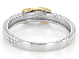 JTV Sterling Silver & 18k Yellow Gold Over Sterling Silver 5mm Polished & Textured Infinity Ring