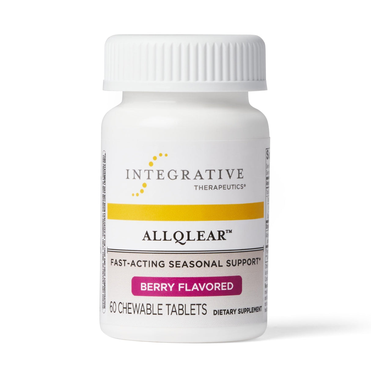 Integrative Therapeutics ALLQLEAR - Fast-Acting Seasonal Support* - Immune System Support Supplement for Men & Women* - Berry Flavored, 60 Chewable Tablets