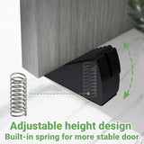 Large Door Stopper - Metal Door Wedge, Tall Door Stopper, Spring Rubber for Extra Strong Grip (Black, 2 Pack)
