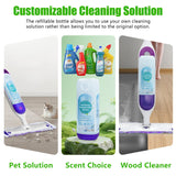 Power Mop Refillable Bottle for Swiffer PowerMop, Empty Reusable Bottle for Power Mop, 26 FL OZ Leak-Proof HDPE Solution Container with 5 Silicone Gaskets & Folding Funnel