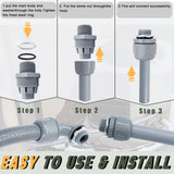 Feotech Liquid-Tight Conduit and Connector Kit - 1/2 Inch 25 FT Non Metallic Liquid Tight Electrical Conduit with 5 Straight and 5 Angle Fittings