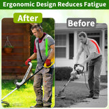 𝐔𝐩𝐠𝐫𝐚𝐝𝐞𝐝 Weed Eater Handle, Ergonomic String Trimmer Grip Extension Back Saver,with Adjustable Shoulder Strap, Universal Weedeater Handle for Lawn Care, Landscaping, Grass,Trimming (White)