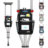 supregear Crutch Accessories Bag, Water-Resistant Storage Pouch with Cup Holder and Multiple Pockets, Large Capacity Organizer for Underarm Crutches, Black