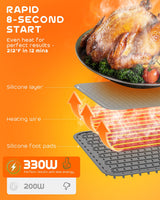 Jripae Warming Mat for Food, Fast Heating Silicone Electric Warming Tray with Heat Resistant Pad Protects Table,7 Level Temp, 8H Timer, Portable & Rollable Food Warmers for Parties Buffet, Daily Use