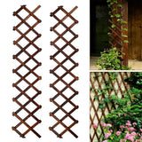 2Pcs Expandable Garden Trellis, 13" x 68" Thickened Wooden Lattice Trellis for Climbing Plants Outdoor Ivy Vine Rose Clematis for Garden Fence Wall Patio Room Decor (2Pcs Brown)