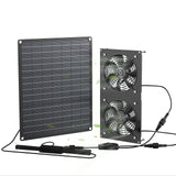 FlexSolar 12W Solar Panel Powered Fan Kit, Dual Waterproof IP65 Fans, 2500RPM High Speed, Solar Exhaust/Intake Fan for Chicken Coop, Greenhouse, Dog House, Pet House, Outdoor Shed Ventilation