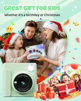TIATUA Kids Instant Print Camera, Christmas Birthday Gifts for Girls and Boys, 1080P HD Video Digital Kids Camera with Print Paper & 32G Card, Toddler Toy for 3-14 Years Old (Green)