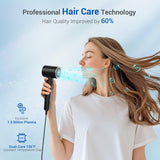 Hair Dryer with Diffuser, Hyspeedh Low Noise Blow Dryer with Fast Drying, 0.86lb Lightweight Travel Hair Dryers for Women, 1.5 Billion Plasma, Smart Thermo Control, Strong Magnetic Diffuser