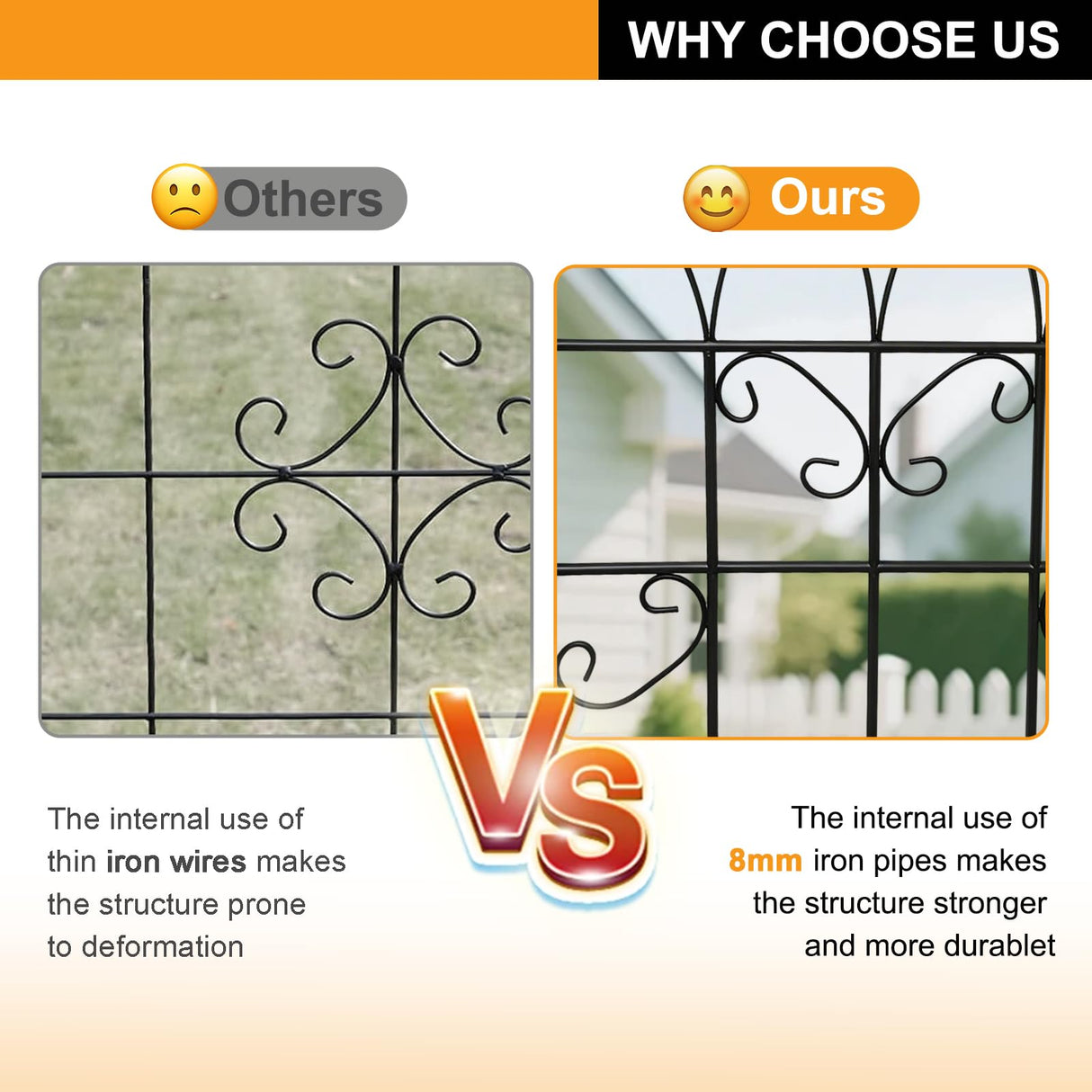 YOBAZAN Metal Garden Trellis 71"x20", 2 Pack Plant Support Trellis