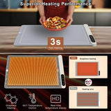FYY Warming Mat for Food - Rapid and Full Surface Heating, 6 Temp Settings, 6H Timer, Rollable Portable Food Warming Mat, Ideal for Gatherings, Parties, Keep Meal Warm (X Large Size, Gray)