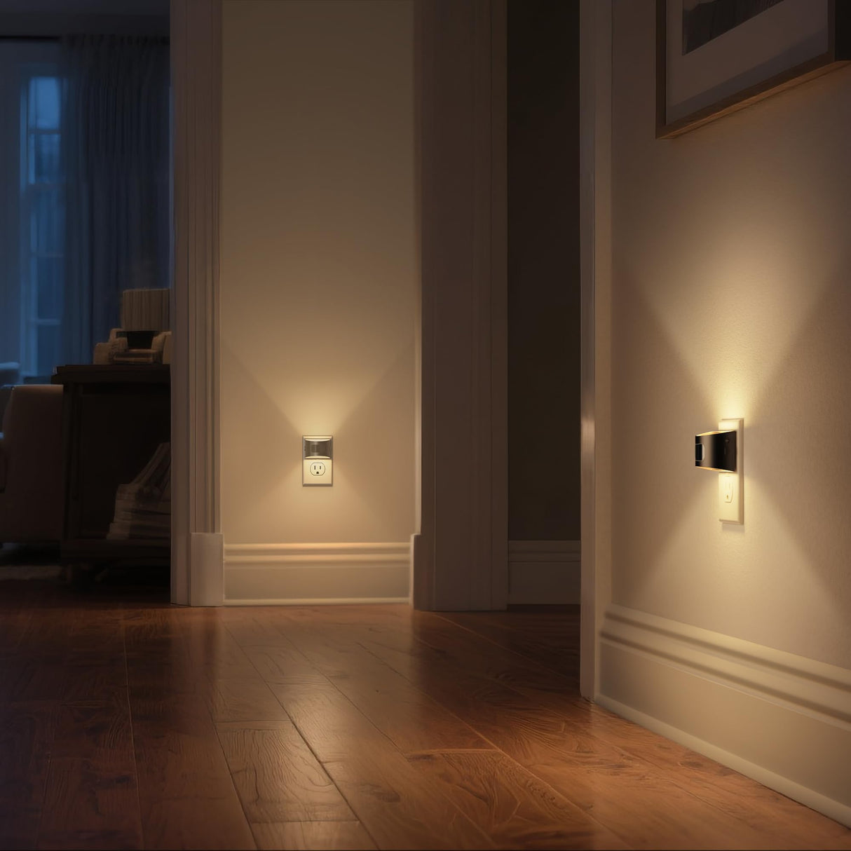 DORESshop LED Night Light[2 Pack], Night Lights Plug into Wall, 3 Mode Plug in Night Light with Motion Sensor, Dusk to Dawn Sensor, Nightlights for Adults, Bedroom, Bathroom, Hallway