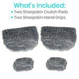 Vive Sheepskin Crutch Pads & Hand Grips - Comfortable, Breathable, Machine Washable Padding for Adults - Premium Accessory Covers for Crutches, Armpits - Latex-Free & Non-Toxic