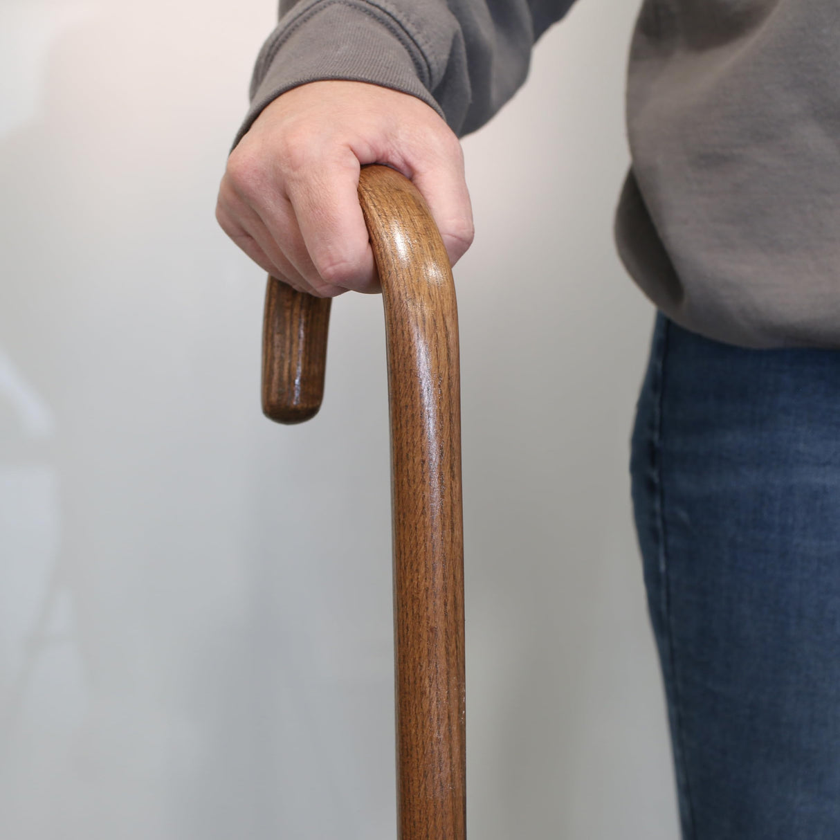 DMI Round Handle Wood Cane, Wooden Walking Cane with Rubber Tip, Durable and Warp Resistant Walnut Wooden Walking Stick, Lightweight and Strong, Holds up to 250 lbs, Made in the USA