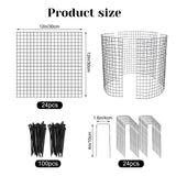 24 PCS Round Plant Protector from Animals, 8 Pack 12'' x 12'' Metal Plant Cages，24Pcs Metal Mesh to Keep Animals Out, Garden Protection Bunny Barricades, Wire Plant Protectors for Rabbits Chicken Duck