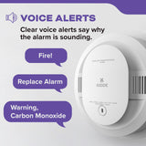 Kidde Hardwired Smoke & Carbon Monoxide Detector, AA Battery Backup, Voice Alerts, Interconnectable, LED Warning Light Indicators, White