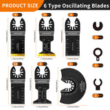AIFICUT 26pcs Oscillating Saw Blades Titanium Multitool Blades for Wood Plastics Metal oscillating Tool Blades Kits Fit Rockwell Ridgid Ryobi Milwaukee Chicago Craftsman Dewalt