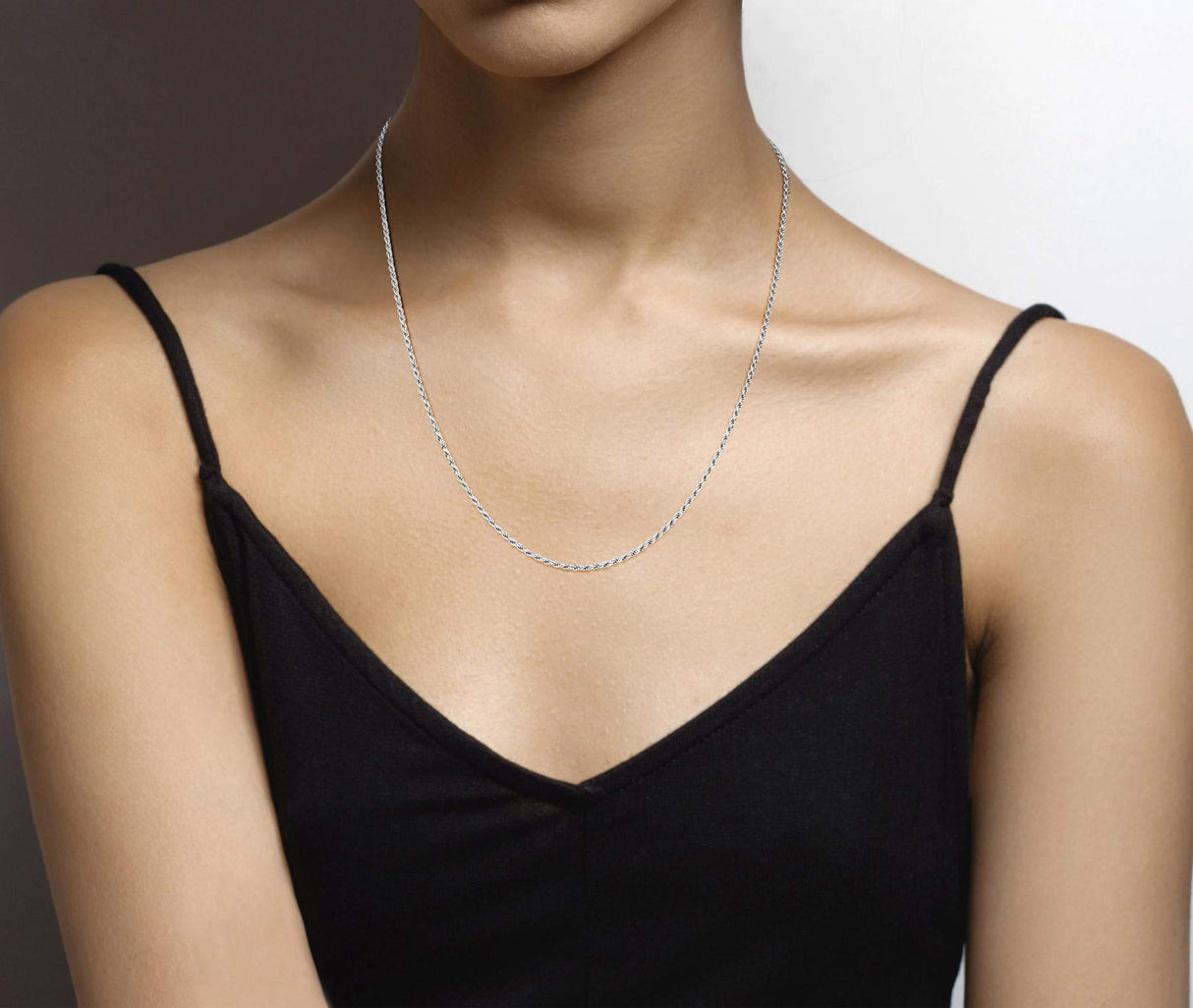 Miabella Italian 925 Sterling Silver 2mm 3mm Rope Chain Necklace Men Women