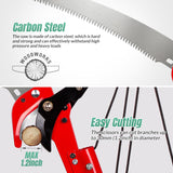 Pole Saw for Tree Trimming, 2-in-1 Tree Pruner with Saw & Pruning Scissors, 10FT Tree Trimmer, Quadruple Pulley System for High Branch Trimming, Yard, Garden & Orchard