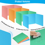 Colorful 24-Pack Desk Dividers for Students, Durable Plastic Study Carrel Divider, Easy to Clean Privacy Classroom Shield Folder Boards for Student Desk Pink Orange Blue Green