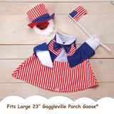 Gaggleville Uncle Sam Goose Outfit, Fits Large 23" H Statue, by Fox Valley Traders
