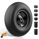 4.00-6 Wheelbarrow Tires 13" Flat Free Solid Wheel Barrow Wheel Replacement