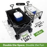 Hikenture Collapsible Beach Wagons with Big Wheels for Sand, 330lbs Cart