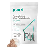 Puori Whey Protein Powder - Dark Chocolate - PW1 Pasture Raised, Grass-Fed & Non-GMO - 100% Natural and Pure for Muscle Growth - 21g Protein 1.98lbs - Gluten-Free